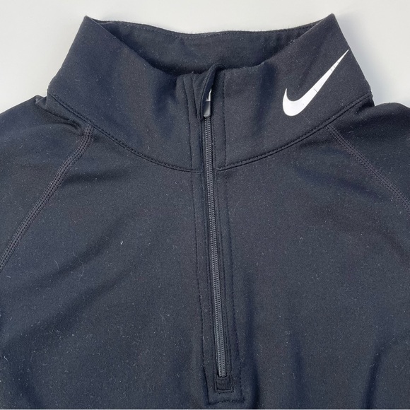 Nike Dri-Fi Women's Black Quarter Zip Pro Combat Fitted Long Sleeve Size Large - Picture 3 of 9